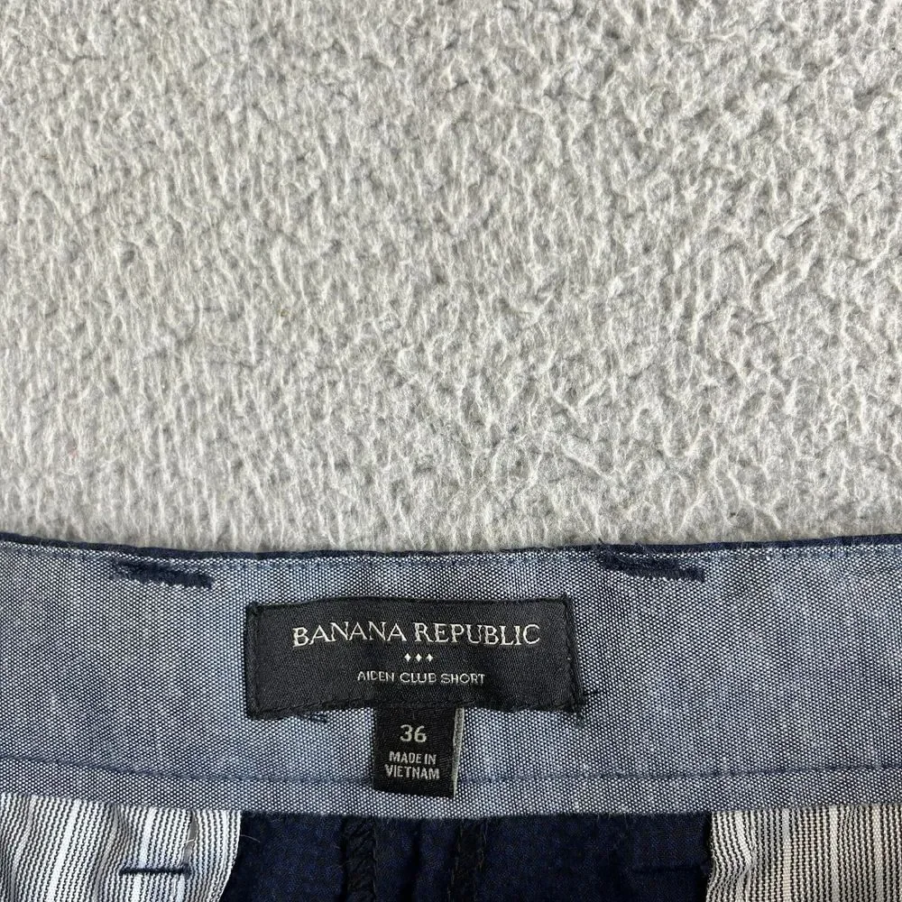 NEW Banana‎ Republic Shorts Mens 36 (37) Blue Chino Seersucker Aiden Club Short